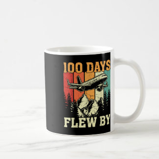 100 Days Just Flew By Aeroplane 100th Day Of Coffee Mug