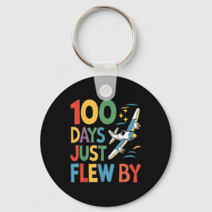100 Days Just Flew By Aeroplane 100th Day Of Key Ring