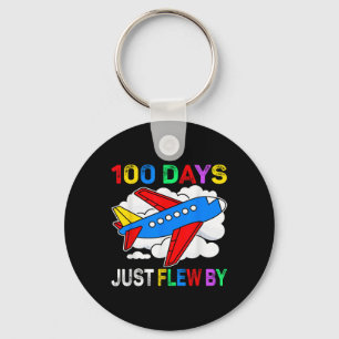 100 Days Just Flew By Aeroplane 100th Day Of Key Ring