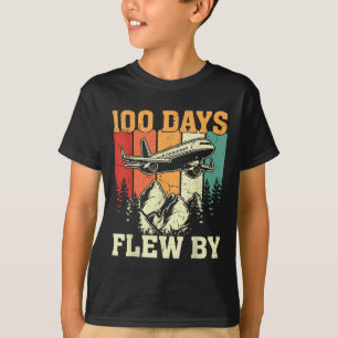 100 Days Just Flew By Aeroplane 100th Day Of T-Shirt