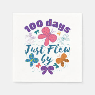 100 Days Just Flew By School Butterfly Napkin