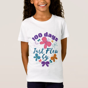 100 Days Just Flew By  School Butterfly  T-Shirt
