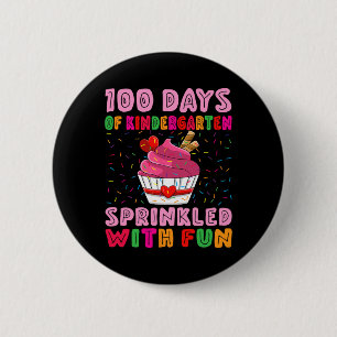 100 Days Kindergarten Sprinkled With Fun Cupcake G 6 Cm Round Badge