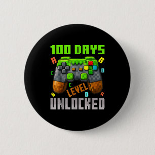 100 Days Level Unlocked Gaming 100 Days Of School 6 Cm Round Badge