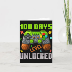 100 Days Level Unlocked Gaming 100 Days Of School Card