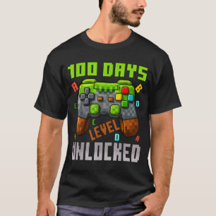 100 Days Level Unlocked Gaming 100 Days Of School T-Shirt