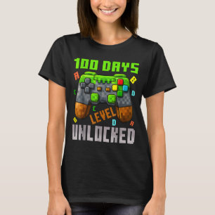 100 Days Level Unlocked Gaming 100 Days Of School T-Shirt