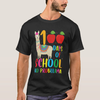 100 Days Llama Alpaca Pun Meme Sarcastic 100th Day T-Shirt