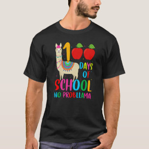 100 Days Llama Alpaca Pun NoprobLlama 100th Day of T-Shirt