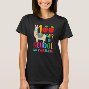 100 Days Llama Alpaca Pun NoprobLlama 100th Day of T-Shirt