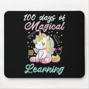 100 Days Magical Learning Unicorn 100th Day Girls Mouse Mat