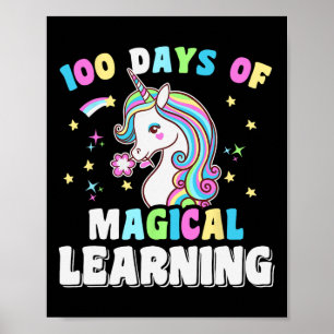 100 Days Magical Unicorn Kids Costume 100th Day Of Poster
