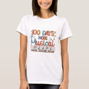 100 Days More Musical Notes 100 Days Of School Mus T-Shirt