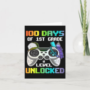 100 Days Of 1st Grade Level Unlocked Gamer Video G Card