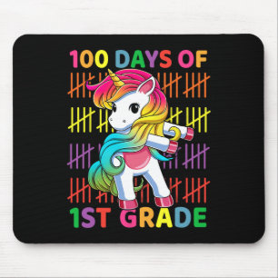 100 Days Of 1st Grade Unicorn Flossing 100th Day O Mouse Mat