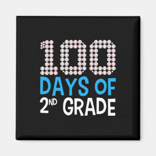 100 Days Of 2nd Grade Baseball Sport 100th Day Of  Magnet