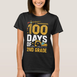 100 Days Of 2nd Grade Construction Vehicle 100 Day T-Shirt