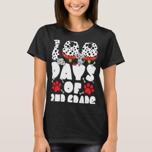 100 Days of 2nd Grade Dalmatian Dog Kids 100 Days T-Shirt