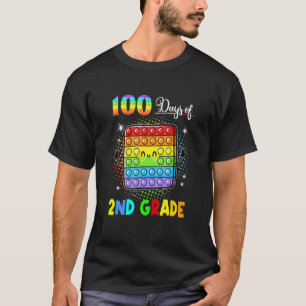 100 Days Of 2nd grade Pop It Fidget Toy 100th Scho T-Shirt