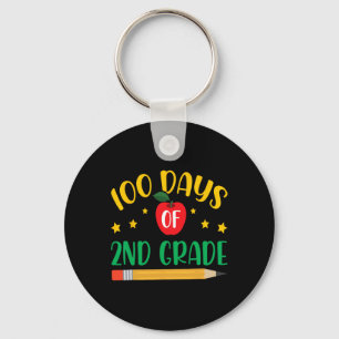 100 Days Of 2nd Grade Student Girls Boys 100 Days Key Ring
