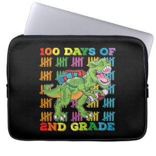 100 Days Of 2nd Grade T Rex Dinosaur School Laptop Sleeve
