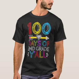 100 Days Of 2nd Grade Y'all Heart Teacher Student T-Shirt