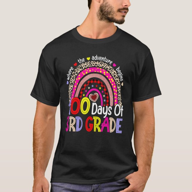 100 Days Of 3rd Grade 100th Day Of School Rainbow  T-Shirt (Front)