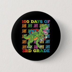 100 Days Of 3rd Grade T Rex Dinosaur School 6 Cm Round Badge