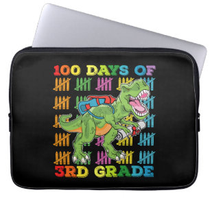 100 Days Of 3rd Grade T Rex Dinosaur School Laptop Sleeve