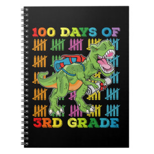 100 Days Of 3rd Grade T Rex Dinosaur School Notebook