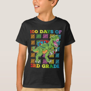 100 Days Of 3rd Grade T Rex Dinosaur School T-Shirt