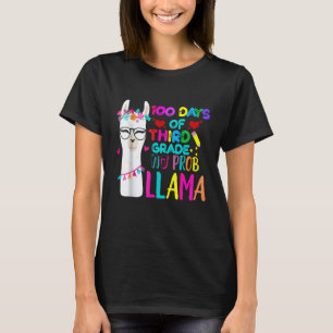100 Days Of 3rd Grade Teacher No Prob Llama Girls T-Shirt