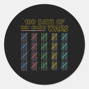 100 Days Of 3rd Grade Wars 100th Day Of School Classic Round Sticker