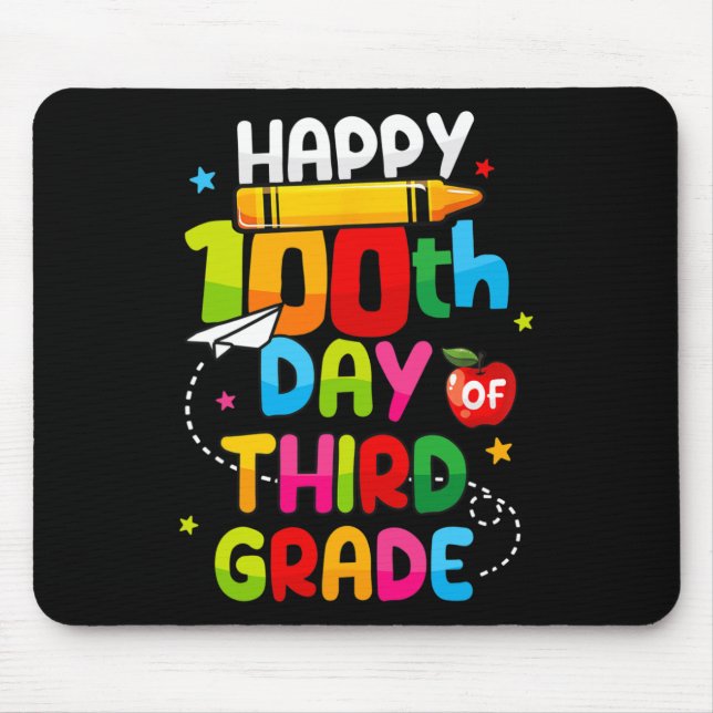 100 Days Of 3rd Happy 100th Day Of School Teachers Mouse Mat (Front)
