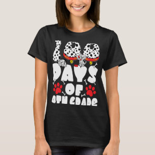 100 Days of 4th Grade Dalmatian Dog Kids 100 Days  T-Shirt