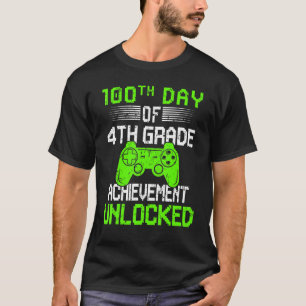 100 days of 4th grade gamer 100th day of school 4t T-Shirt