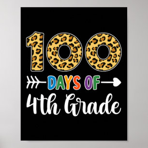 100 days of 4th grade teacher student 100th day sc poster