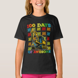 100 Days Of Awesome Excavator 100th Day Of School T-Shirt