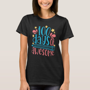 100 Days Of Awesome Happy 100 Days Of School Smart T-Shirt