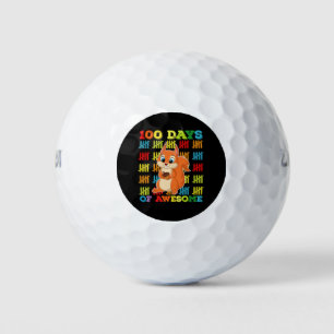 100 Days Of Awesome Squirrel 100th Day Of School Golf Balls