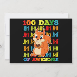 100 Days Of Awesome Squirrel 100th Day Of School Invitation