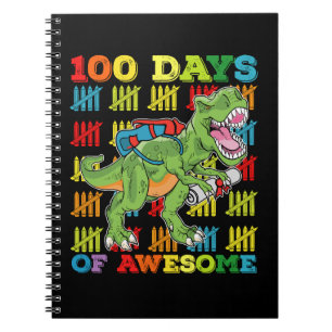 100 Days Of Awesome T Rex Dinosaur 100th School Notebook