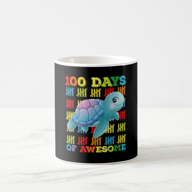 100 Days Of Awesome Turtle 100th Day Of School Coffee Mug (Center)