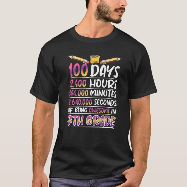 100 Days of being Awesome 7th grade Premium T-Shirt (Front)