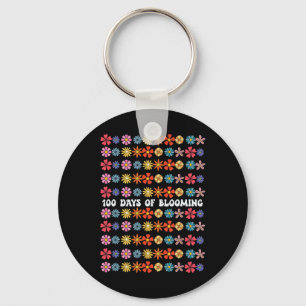 100 Days Of Blooming Groovy Flowers Teacher Studen Key Ring