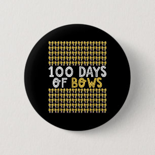 100 Days Of Bows Coquette 100th Day Of School Bow 6 Cm Round Badge