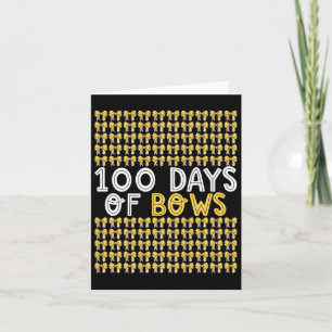 100 Days Of Bows Coquette 100th Day Of School Bow  Card