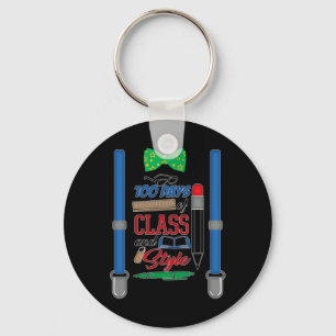 100 days of class and style - boys 100th day of sc key ring