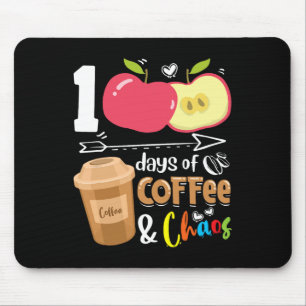 100 days of coffee amp; chaos - 100th day school t mouse mat
