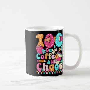 100 Days Of Coffee & Chaos Teacher Retro 10 Mug